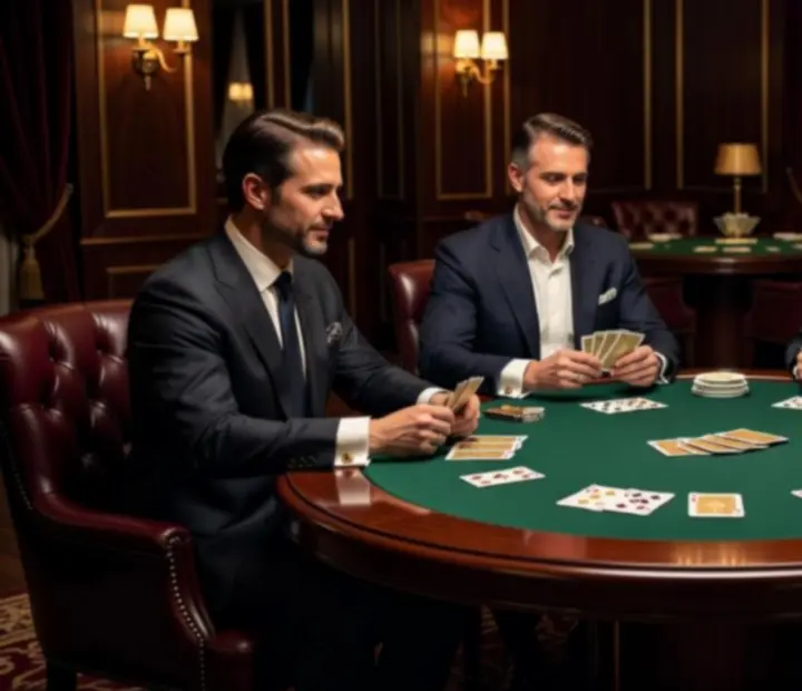 Refined private poker evening with guests seated at a card table