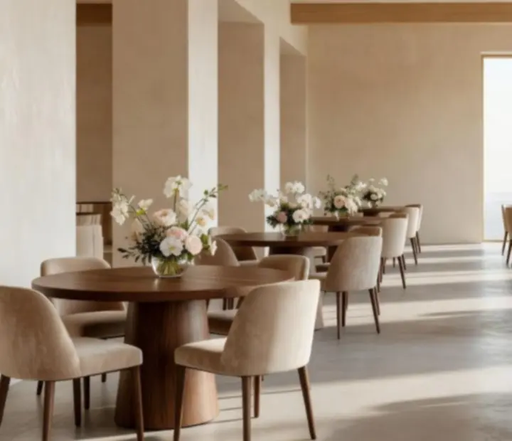 Calm, light-filled interior of The River House with coastal-inspired design elements.