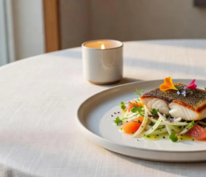 Artfully plated seasonal dishes at The River House.